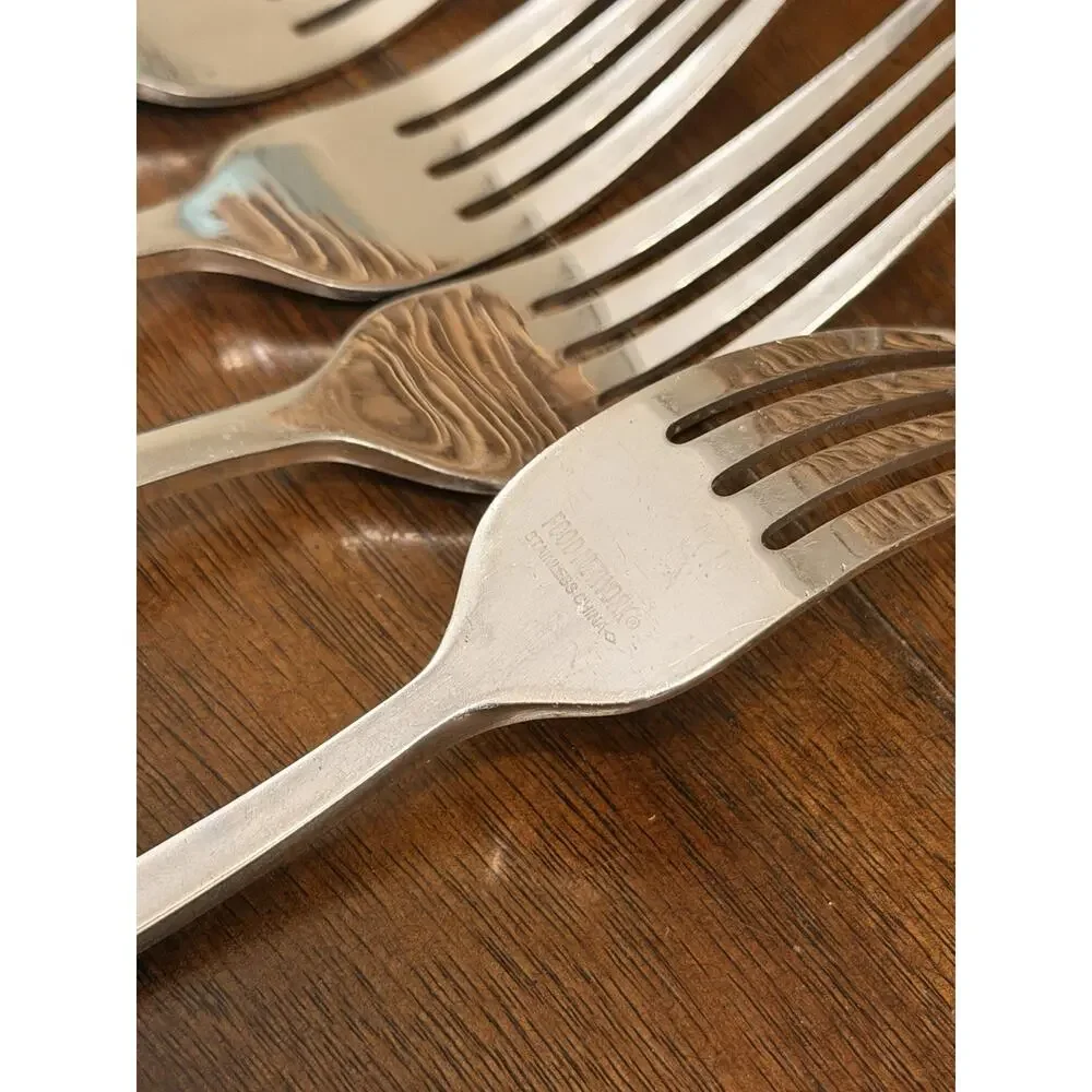 FOOD NETWORK Flatware CHIVE Lot 22 Pieces Stainless Cutlery Knives Spoons Forks
